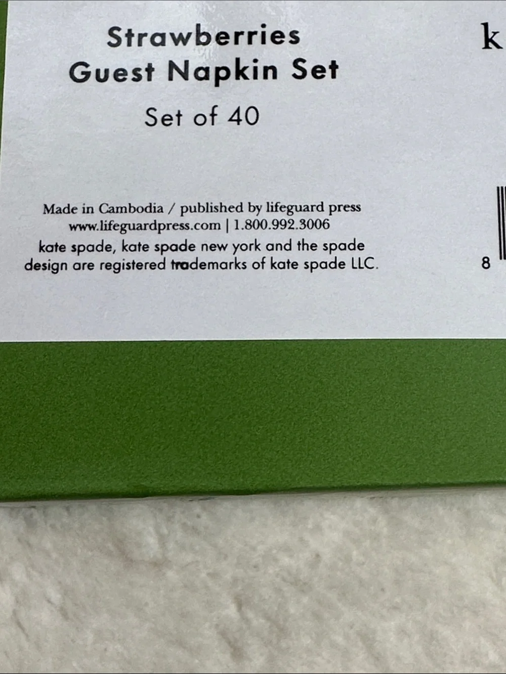 Kate spade strawberry guest napkins and cocktail napkins set